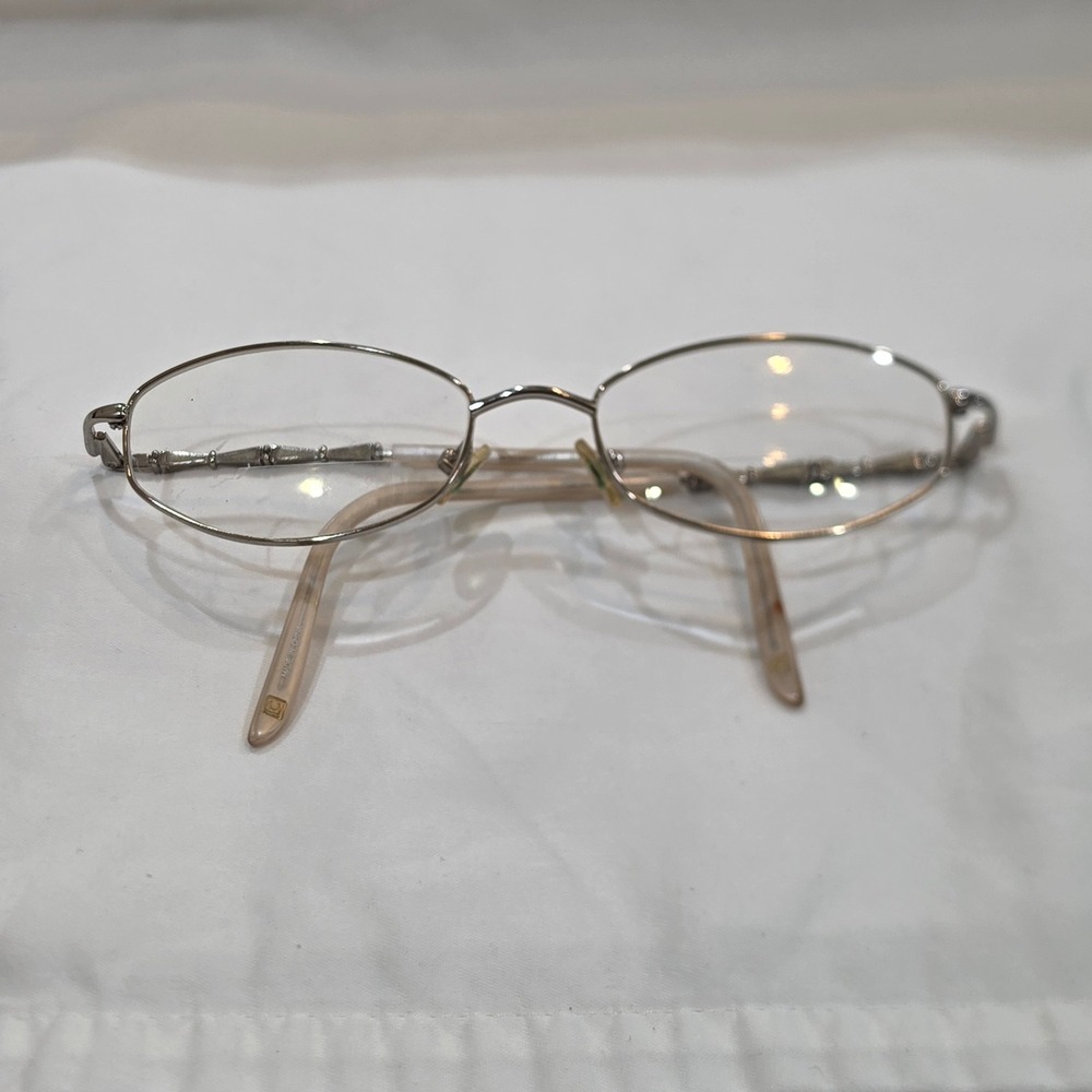Liz Claiborne Eyeglasses SP5 Women 53-18-140 Silver Oval Good Geometric Temples